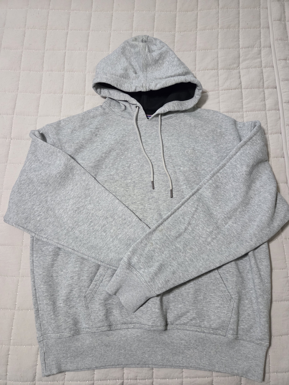 Champion Gray Pullover Hoodie with Black Hood Lining